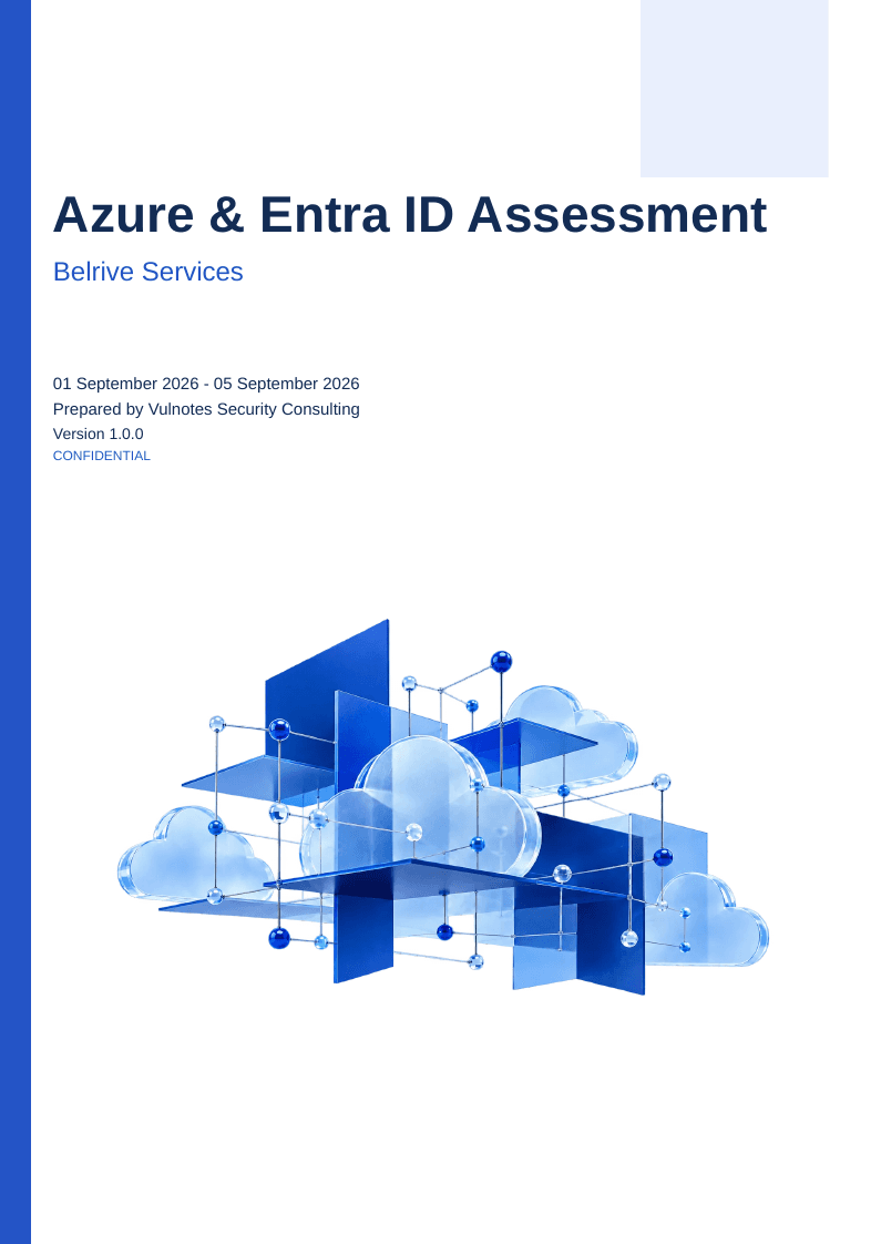 Cover of the azure & entra id assessment sample report