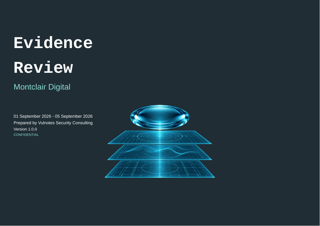 Cover of the evidence review sample presentation