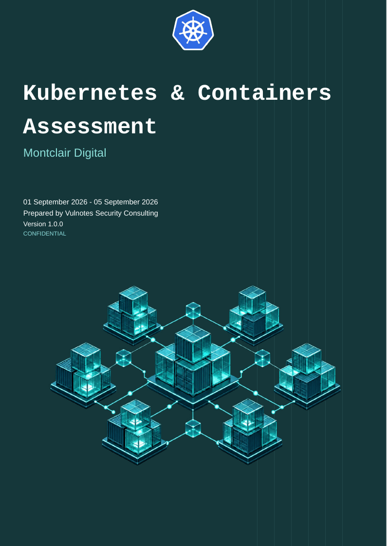 Cover of the kubernetes & containers assessment sample report
